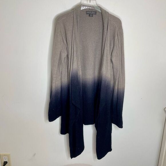 Barefoot Dreams Cozychic Lite Ombre Calypso Wrap Cardigan Pewter Black Size S/M - Picture 6 of 6